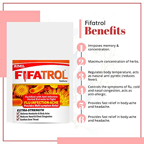 Image of AIMIL Fifatrol Tablets | Extra Strength Anti-Infective Immunity Booster | Multi-Symptom Relief for Cold, Flu, Nasal & Chest Congestion | 30 Tablets (Pack of 2)