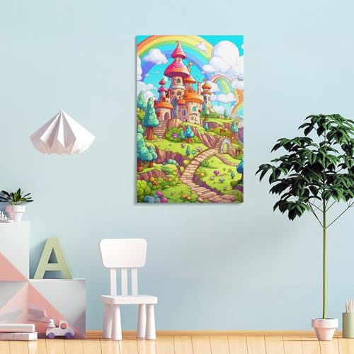 Toile pays des merveilles decoration murale pour habiller un mur vide