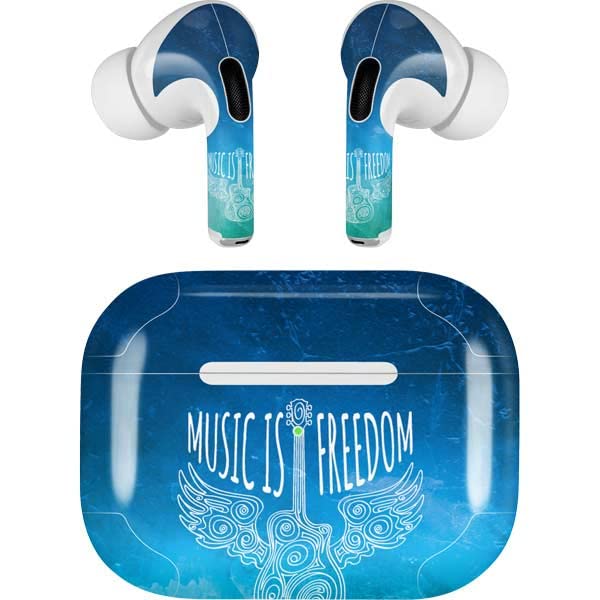 Skinit Decal Audio Skin Compatible with Apple AirPods Pro (2rd Gen, 2022) - Skinit Originally Designed Music is Freedom Design