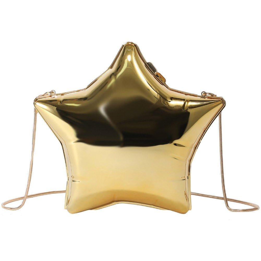GOKTOW Pochette Donna In Acrilico A Forma Di Stella – Borsa Sera A Tracolla Con Catena – Unica E Luccicante