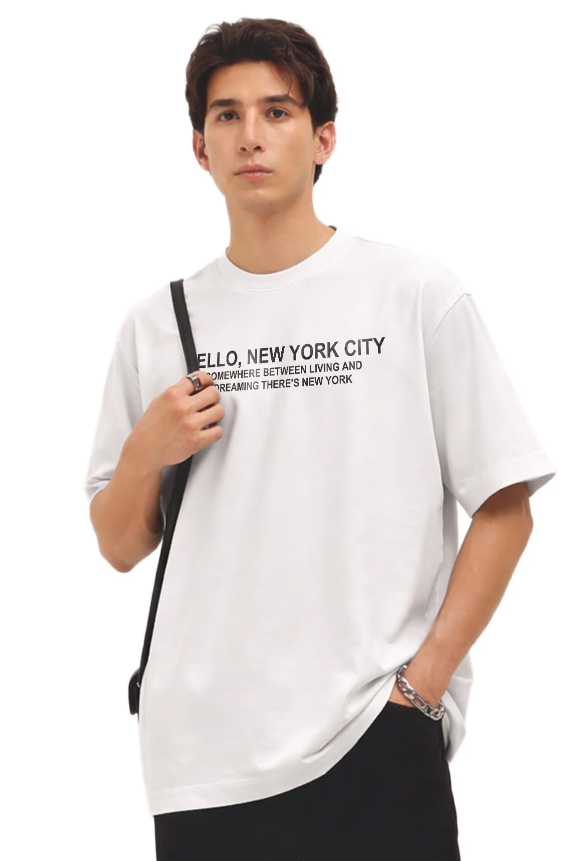 supa dupa Men's Oversized T-Shirt | Drop Shoulder Loose Fit Cotton Casual Tee | Trendy Streetwear Fashion for Everyday Wear (Art. YORKCITY)-picture-20