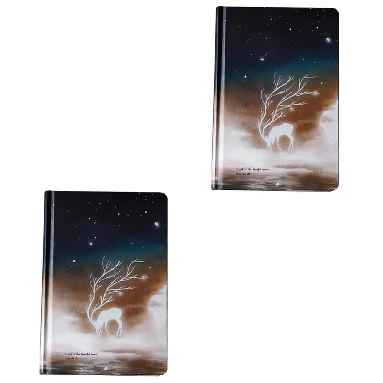 Housoutil 2 Pièces Carnet Étoilé Luminescent Cahier de Notes Pratique pour Étudiants Journal Personnalisable pour et Planification Quotidienne Marron