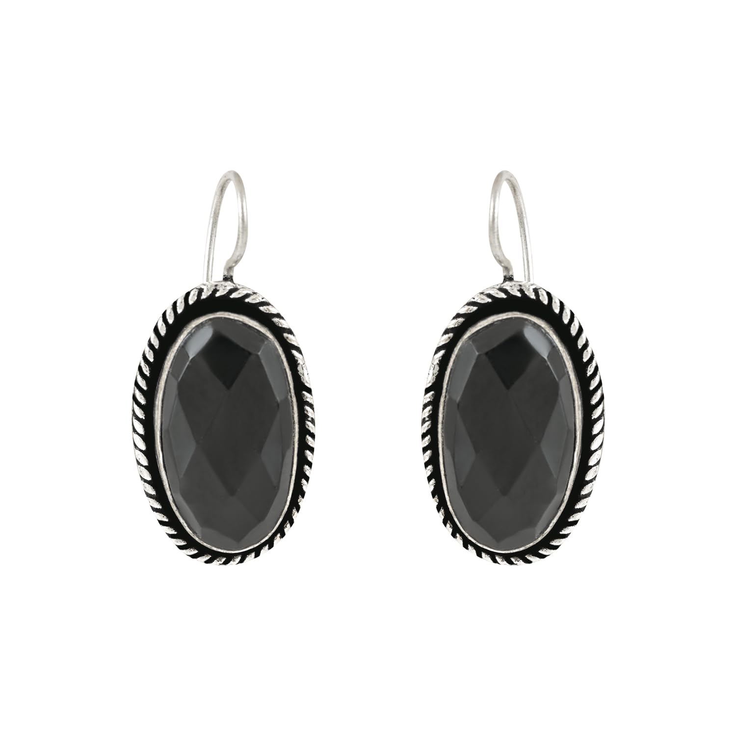 I Jewels Silver Oxidised Teardrop Earrings with Oval Stones for Women/Girls (E3104ZB) (B0C6GSD68F) Amazon Price History, Amazon Price Tracker