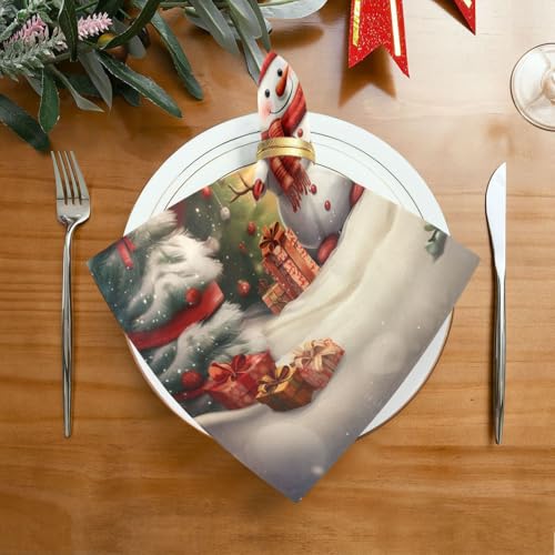 Servilletas de tela navideñas pack de 6 multicolor miniatura 3