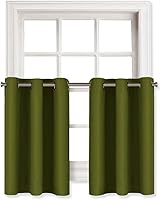 Vista 89 de NICETOWN - Cortinas opacas graduadas para ventanas pequeñas del baño, cortinas de privacidad de 30 pulgadas de largo para mini lavandería y cocina