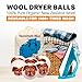 Wool Dryer Balls Organic Felt 6 Pack Laundry Fabric Softener, Extra Large Reusable Handmade Natural Sheep Wool Lint Wrinkle Free Anti Static Baby Safe (Orange Dog)