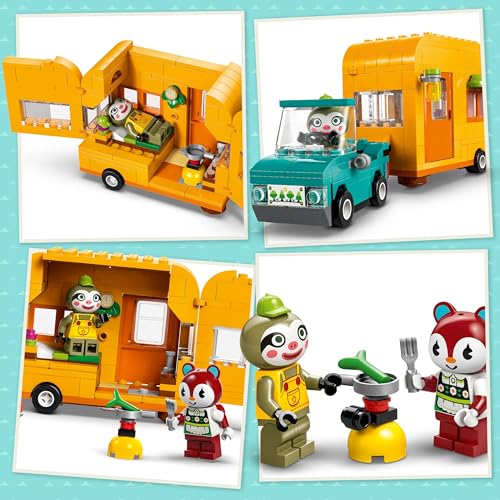 Image of LEGO Animal Crossing Leif's Caravan & Garden Shop, Pretend Play Vehicle Building Set with Car Toy for 7 Plus Year Old Girls & Boys, Kids' Birthday Gift Idea 77054