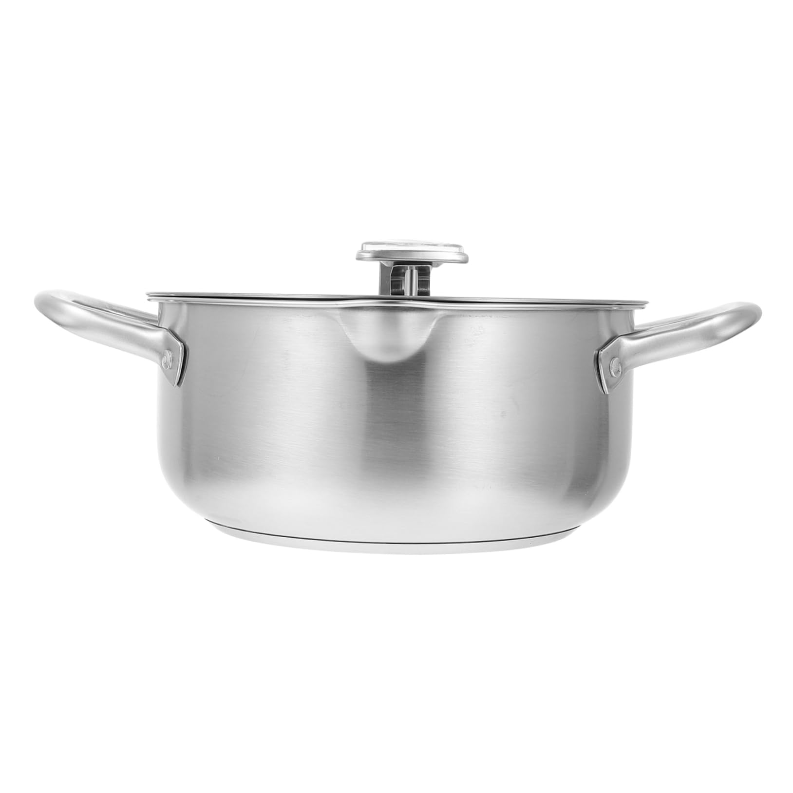 PRETYZOOM Controllable Temperature Deep Fryer Pan Stainless Steel Pot Frying Pan Lid Frying Pot Thermometer Stovetop Deep Fryer Family Size