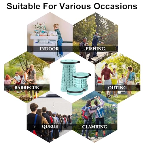Image of 2026 Upgraded 18.1 inch Portable Folding Stool, Collapsible Stools, 600lbs Max Weight, Lightweight But Sturdy, Telescoping Foldable Camping Stool for Outdoor Fishing Hiking Travel BBQ