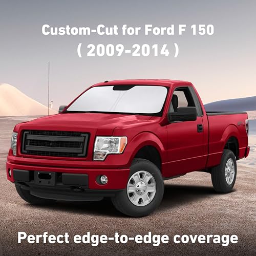 Image of EcoNour Windshield Sunshade Compatible for Ford F150 2009-2012 2013 2014, Sun Visor for Front Windshield & Window Sun Shade Cover, UV Heat Blocker & Protector, Car Accessories