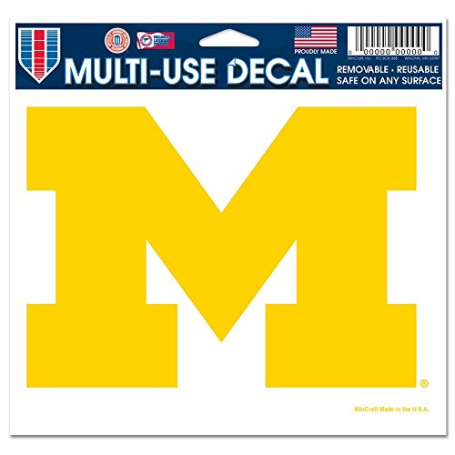 michigan wolverines window decal - MICHIGAN WOLVERINES OFFICIAL LOGO 4X6 ULTRA DECAL WINDOW CLING