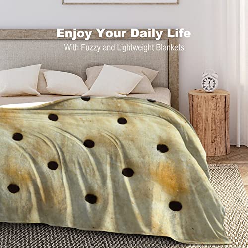 3D Funny Realistic Food Saltine Cracker Flannel Fleece Throw Blankets 50"X40" Soft Cozy Fluffy Winter Fall Blanket Cozy Soft Fuzzy Plush Home Decor For Couch Bed Sofa Living Room Bedroom #TOP3