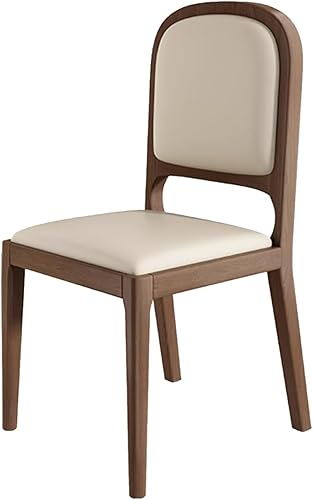 Miniatura 40 de Leather Seat Dining Room Chair with Back, Wooden Dining Chairs Set Kitchen Chair, Dining Room Chairs Armless Seat for Kitchen Living Room