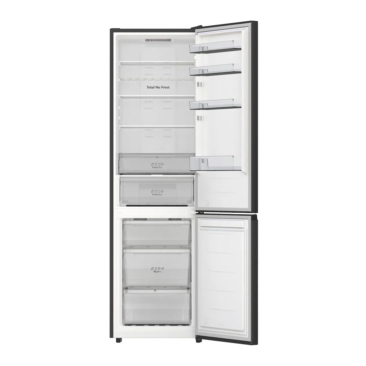 Hisense RB440N4AFA nevera y congelador/altura 201 cm/refrigeración 178 L/congelación 98 L/iluminación LED, Dark Inox