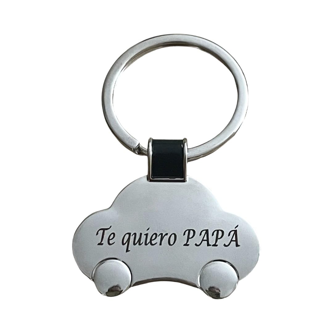 regalo grabado - Llavero Coche Personalizado | Metal Cromado | Grabado Imborrable | Ideal Carné de Conducir | Opción de Logo en Cara B, Metal, Talla Única