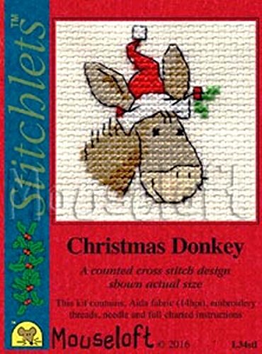 Mouseloft Stitchlet Christmas Cross Stitch Kit "Christmas Donkey"