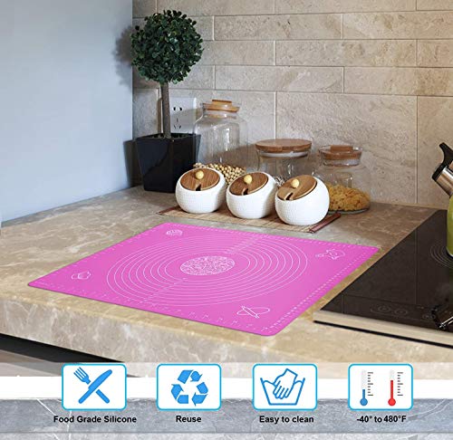 Image of Syga Silicone Reusable, Non-Stick Pastry Rolling Baking Mat with Measurements, 50x40cm(Multicolour)