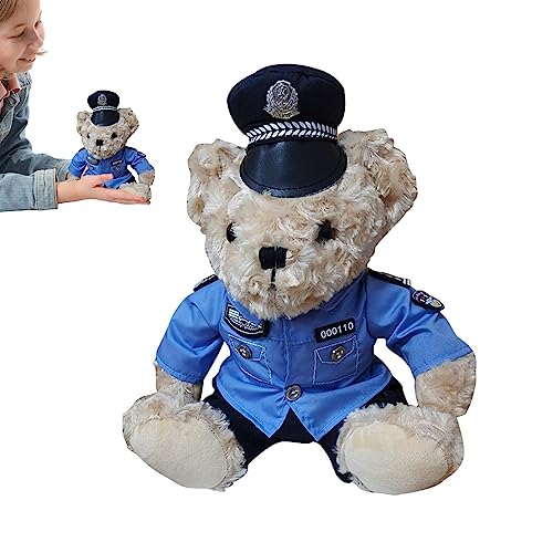 Peluche ours mignon avec déguisement de police pour enfant