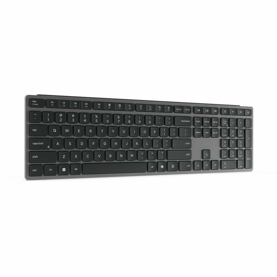 Image of Lenovo 700 Modern Wireless Keyboard, 2.4 GHz Dongle & Dual Bluetooth Connection, AES-128 Encryption, 36 Month Battery Life, Luna Grey