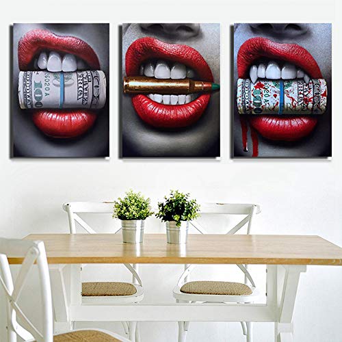 Amazon.com: Red Lips Series: 【Bite】-Spray Painting Core Modern