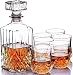 Produktbild Homezone Große Vintage Stil Geschliffenes Glas Whisky Dekanter With 6 Brille 900ml Geätztes Glas Getränke Dekanter Wein Karaffe mit Gläser Set für Ihn / Sie
