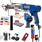 Verbessertes 2-in-1-Tufting-Pistole-Starter-Kit mit Teppichschneider/LCD-Geschwindigkeitsanzeige, DIY-Teppichherstellungswerkzeugen, einstellbarer Geschwindigkeit, Schnittflor/Schlingenflor