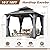 Raysfung 10'x10' Wood Gazebo, Outdoor Hardtop Gazebo with Wood Posts and Galvanized Steel Doule Roof, Wooden Frame Gazebos with Netting and Curtains for Patio Backyard Deck
