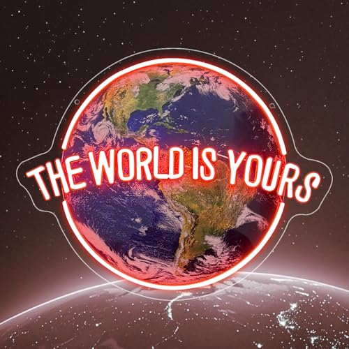 The World is Yours Signe de Néon, Signe de Lumière Conduite pour la Décoration Murale, pour Garçon Filles Chambre à Coucher, Salle de Jeux, Grotte de...