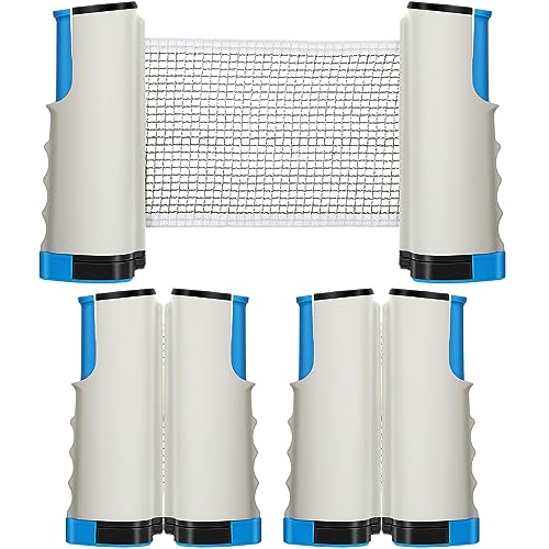 Leyndo 3 Pack Portable Table Tennis Net Retractable Net Adjustable Table Tennis Set for Exercise Sports Game Table Accessories Gift Office House Family Indoor and Outdoor