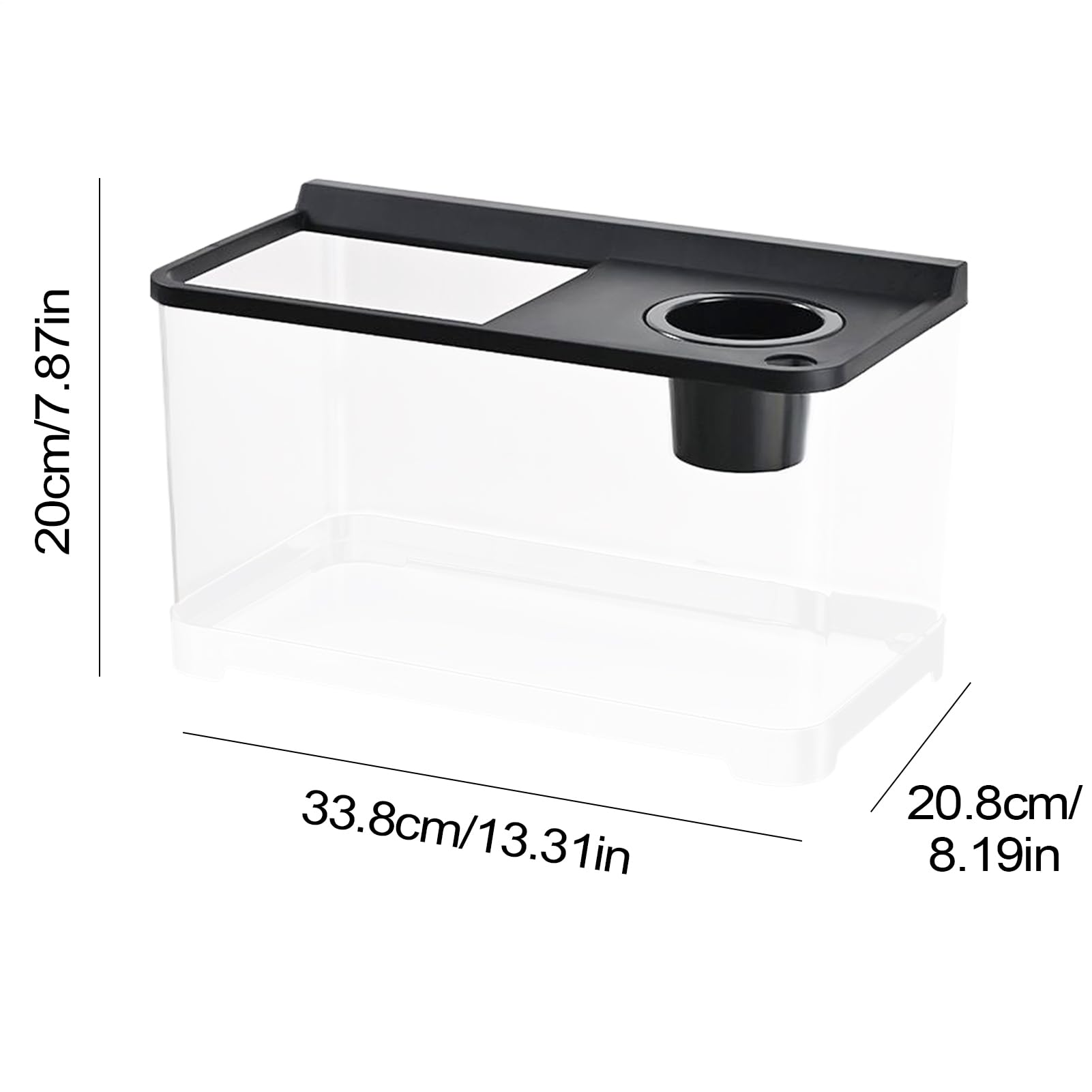 Aquarium pour Betta avec Éclairage 3 Couleurs Aquarium Haute Transparence | Écosystème Élégant pour Bureau Maison Entrée Chambre à Coucher
