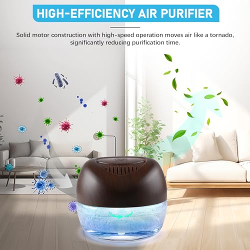Image of Purifier Air Washer, Air Fresher Aroma Diffuser Odor for Smokers, Dust, Mold, Home and Pets, Air Cleaner with Night Light, Super Quiet and Safety (Brown)