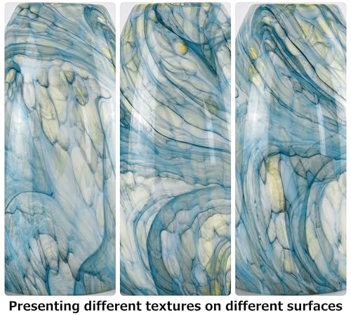 Image of GO&SO Ink-blue Glass Lamp Shade Set of 2,7.8 inch H x 4 inch D,Oval Pendant Light | 1.57 inch Fitter E26 Base,Hand-Blown Art Fixtures,Chandelier Shades for Kitchen Island,Hanging Light Shades