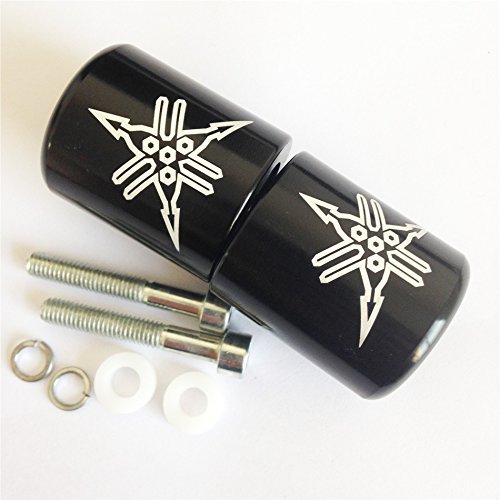XKMT-Black Engraved Logo Hand Bar Ends Compatible with Yamaha YZF R6 2006 2007 2008 2009 2010 2011 2012 (not R6S)/Yamaha YZF R1 1998-2012/Yamaha FJR-1300 2003-2010 [B019DKH9II]