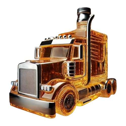 Decantador de licor, vertedor de whisky, medio camión, recipiente de champán de 375 ml con tapón interesante para el hogar, cocina, bar, almuerzo, fiestas, cumpleaños