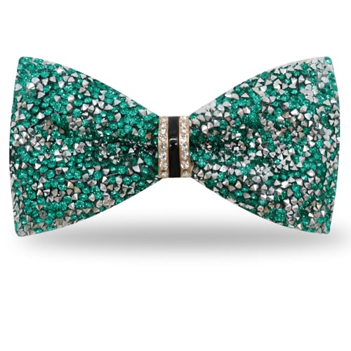 Image of Mens Rhinestone Bow Tie Pre-Tied Bow Ties for Men Adjustable Sparkle Sequin Bowtie Party Wedding