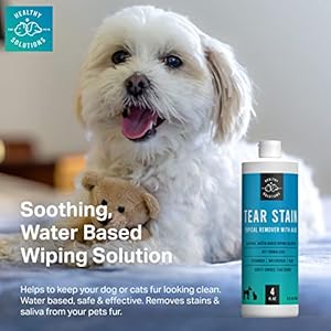 Tear stain remover for dogs  4 fl oz solution for white dogs  all other dog breeds  eliminates unsightly eye tear stains for dogs  cats   cucciolini doodles