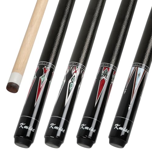 Kmise 4 Pieces Pool Cue Stick, 58” Pool Cues, 18 19 20 21 oz Canadian Maple, Pool Sticks for Adults, Billiard House Home Bar Pool Stick, Durable, Suitable for Professional Billiard Players