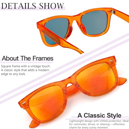 Image of SIPHEW Polarized Sunglasses for Women & Men - UV400 Mirrored Beach Eyewear, Designer Unisex Fashion Sunglasses w /Medium Fit