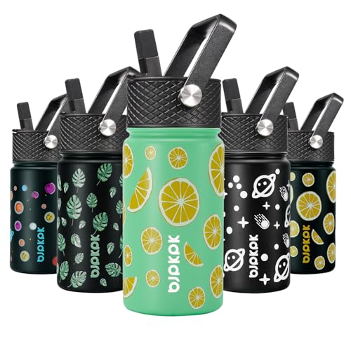 Image of BJPKPK Insulated Water Bottle, 15oz Stainless Steel with Straw Lid