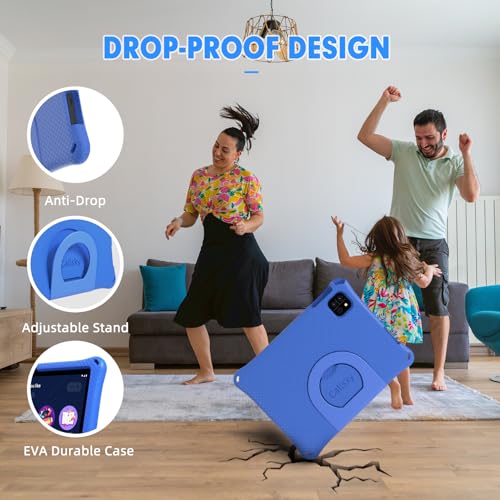 Image of Callsky-Kids Kids Tablet: 10 Inch Android 15 Tablet for Kids, 64GB Octa-Core 6000mAh Battery, WiFi 6, Pre-Installed Kids Apps, Parental Control with EVA Protective Case - Ideal Gift for Toddler, Blue
