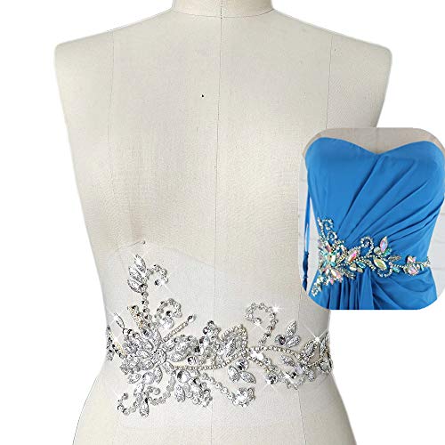 Écusson à coudre strass 17x38cm pour réparer robe déguisement