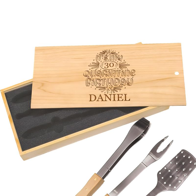 Set de parrilla con grabado personalizado para cumpleaños miniatura 1