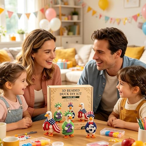 Kit de animales con abalorios 3D para adultos y principiantes: mini set DIY con instrucciones 3