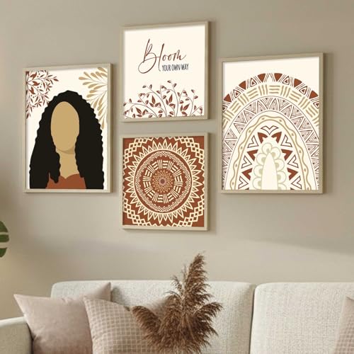 Image of kotart Wall Decor Paintings for Wall Decoration with Frame - Modern Art Framed Painting for Living Room - Big Size Wall Painting /Hanging Set of 4 (Art 7, Small (10x13 or 10x10 inch))