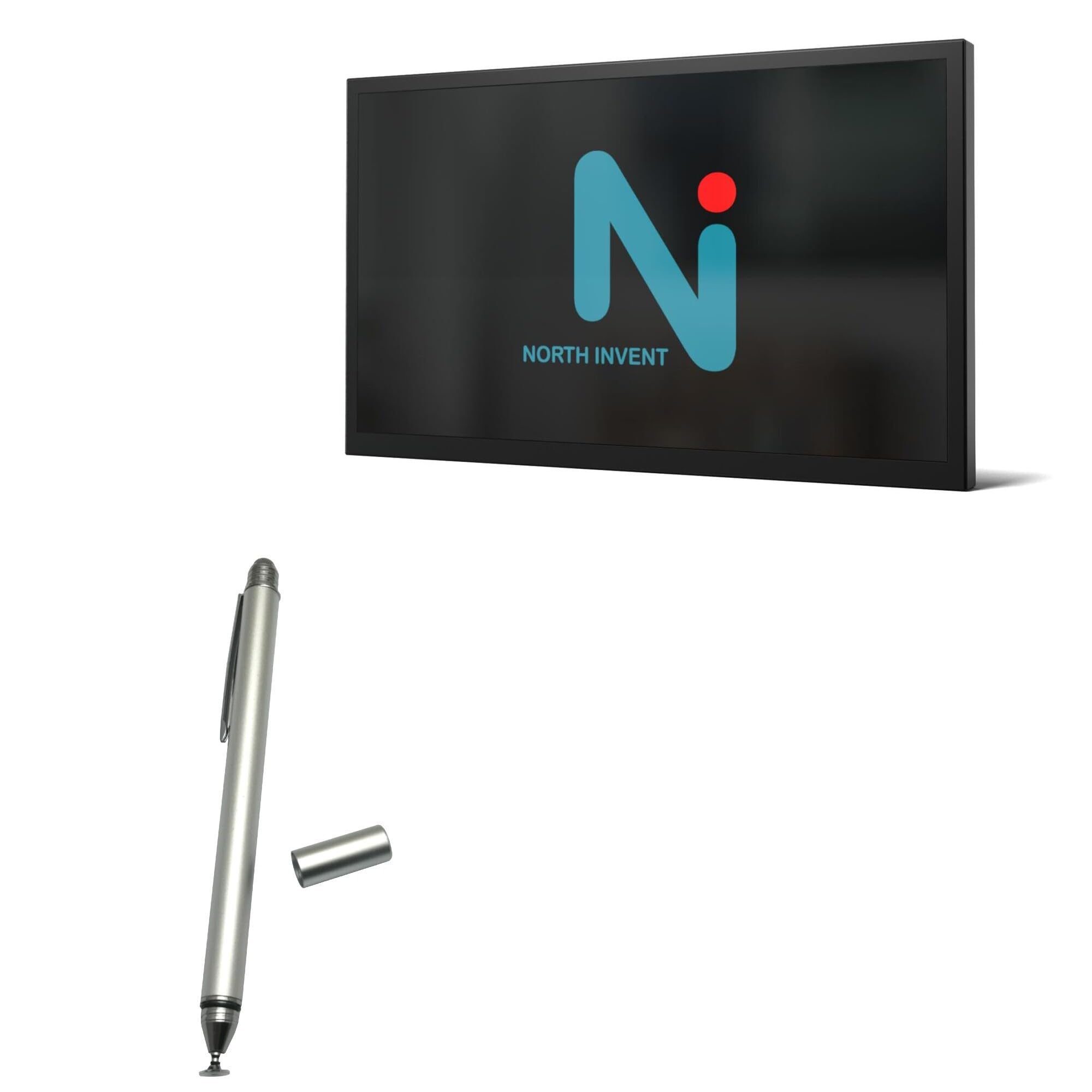 BoxWave Stylus Pen Compatible with North Invent Wave Performance (27 in) - DualTip Capacitive Stylus, Fiber Tip Disc Tip Capacitive Stylus Pen - Metallic Silver