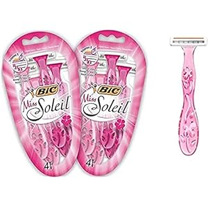 BIC Miss Soleil Rasierer Damen, 8 Einwegrasierer mit je 3 Klingen, mit Vitamin E für eine sanfte Rasur