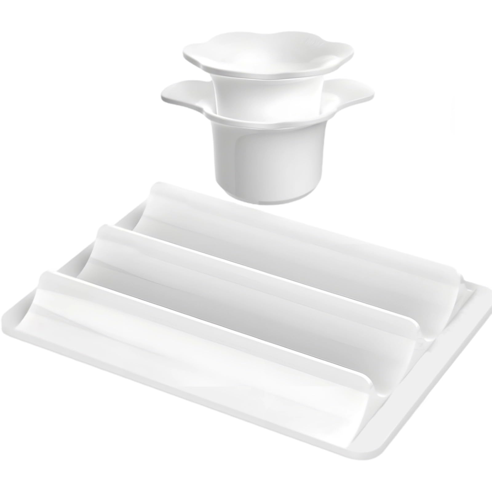 Moule rond pour cake pops, lot de 2 plateaux, découpeuse à cake pops de 4,4 cm, matériau ABS, nettoyage facile, pour usage domestique ou commercial, blanc, format pratique