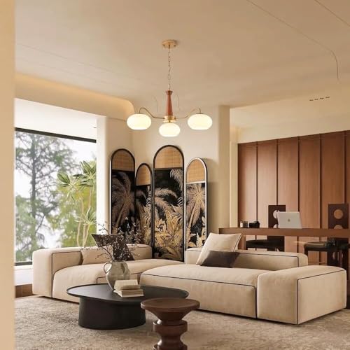 Suspension décorative haut de gamme dorée et verre à 3 têtes