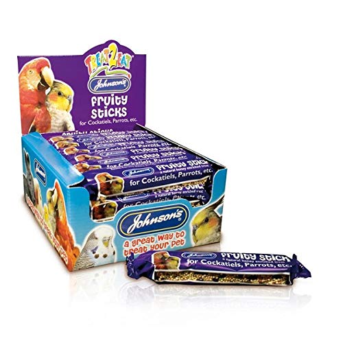 Johnsons Bulk Box Treat 2 Eat Cockatiel /Parrot Fruity Sticks 1x28
