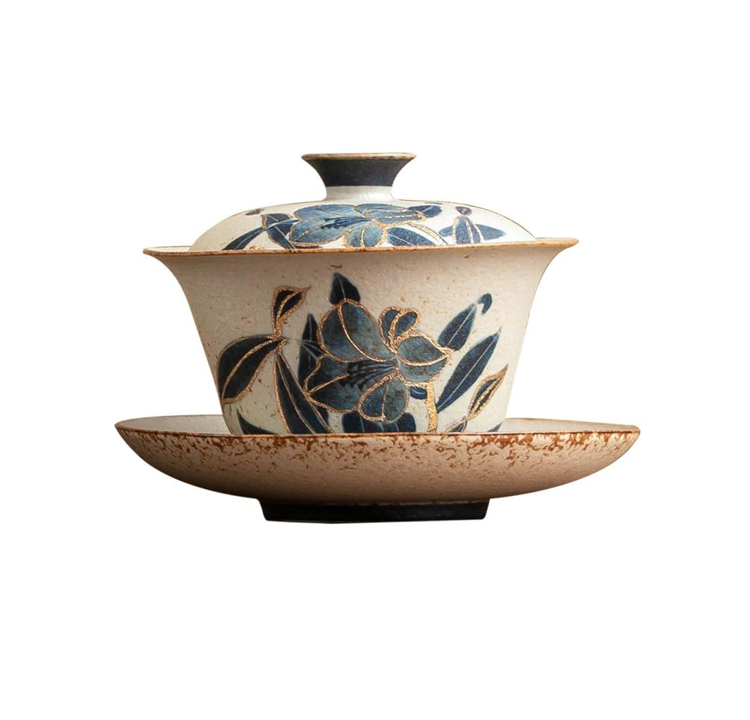 Piękny czajniczek Lily Master Teacup gaiwan chiński zestaw filiżanek do herbaty Kung Fu Ceramiczna porcelanowa filiżanka do herbaty chiński zestaw do tradycyjnej ceremonii parzenia herbaty (Lily gai